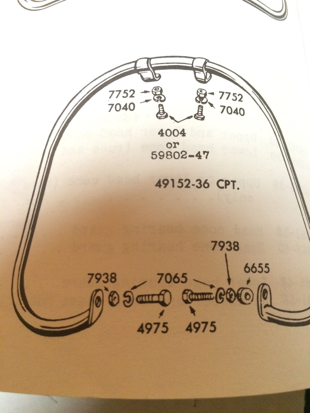 Harley Knucklehead UL Panhead Rear Crash Bar Mounting Hardware Kit Parkerized 