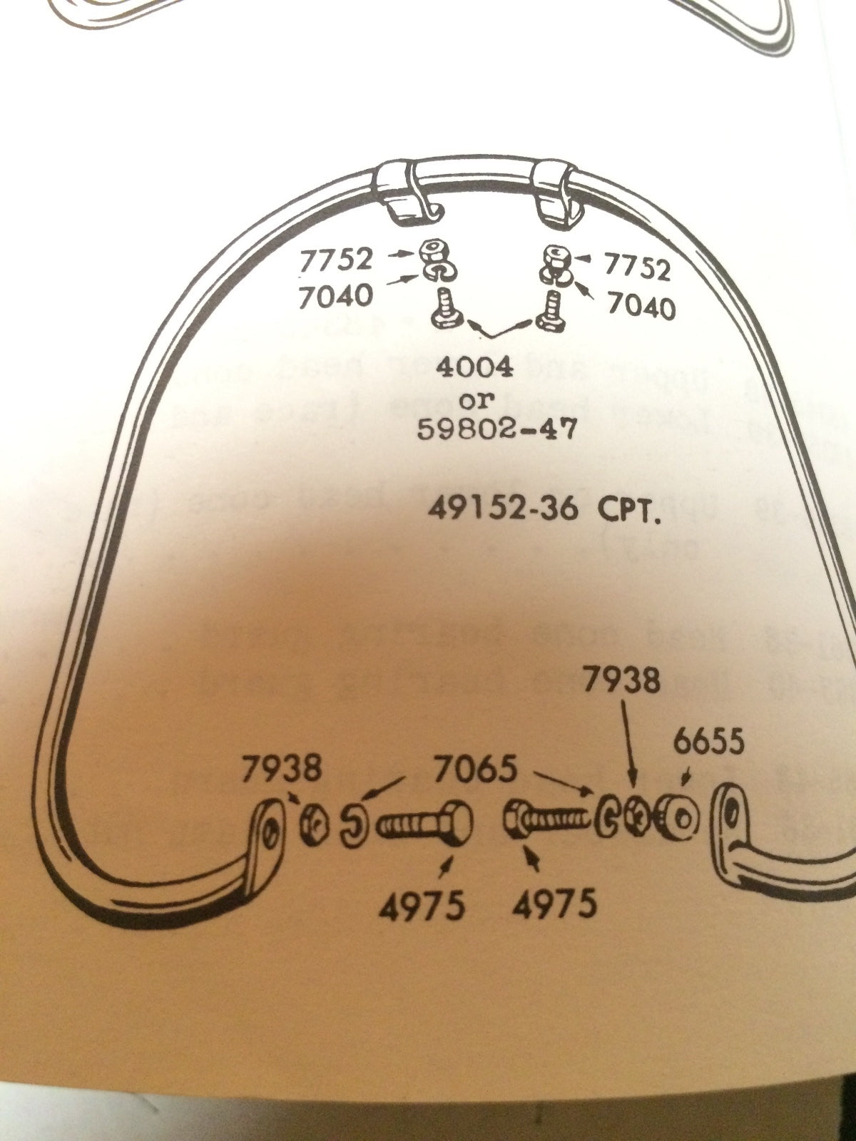 Harley Knucklehead UL Panhead Rear Crash Bar Mounting Hardware Kit Parkerized 