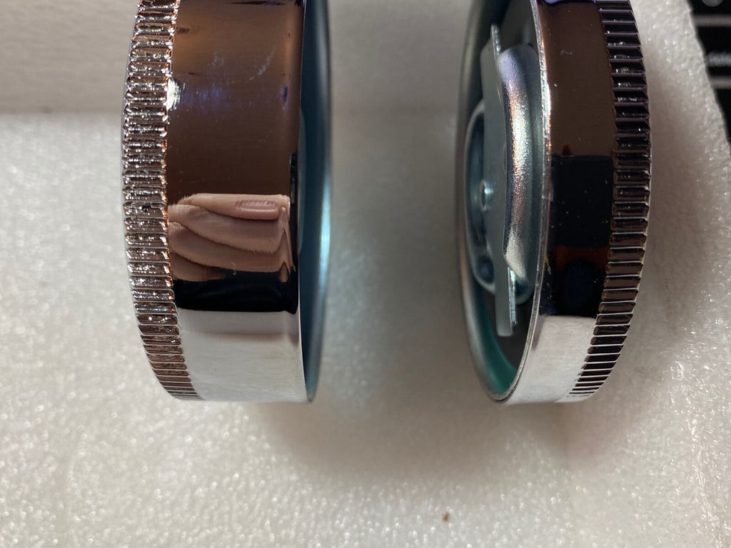 Harley 1937-41 Early 45 Servicar Chrome EDM Eaton Gas & Oil Tank Caps W WL 