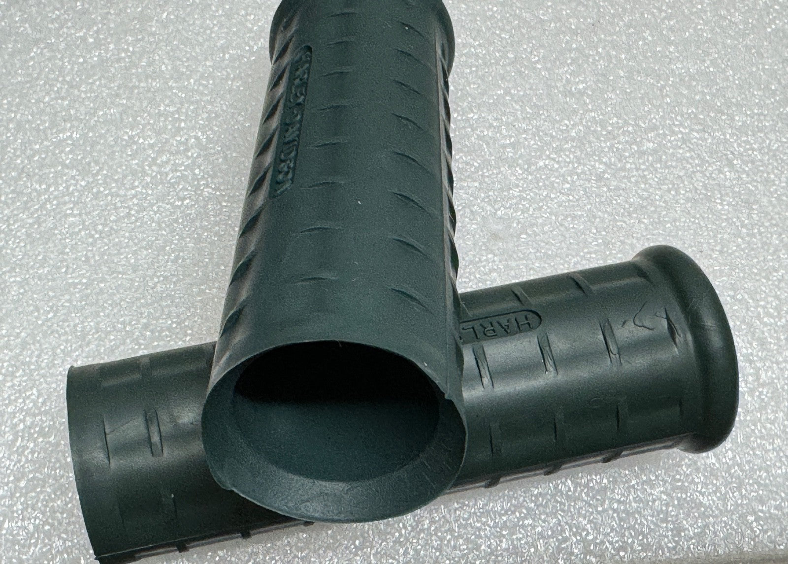 Harley 56210-47 Panhead Hummer Waffle Grips Closed End Green w/ Logo 1948-53