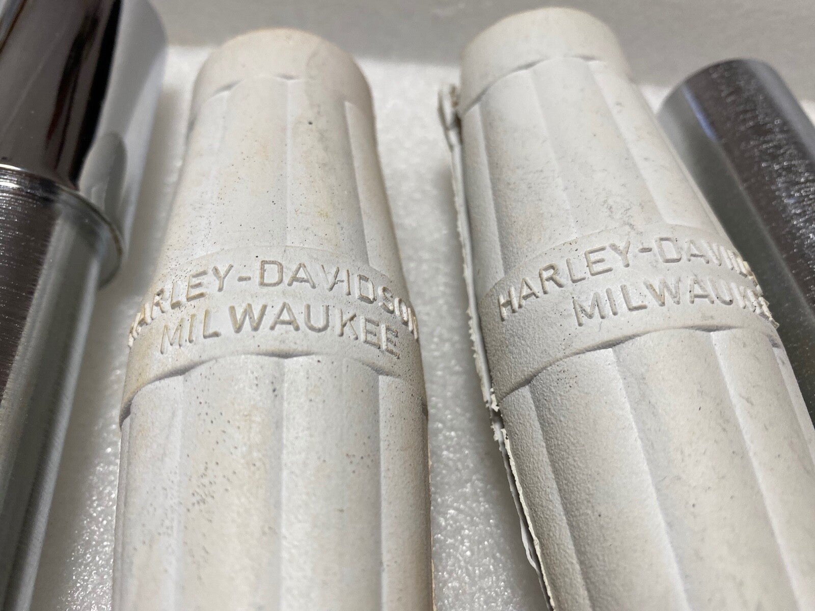 Harley JD VL Nickel Throttle & Spark Spirals & White Grips 1916-34 OEM# 3312-16 