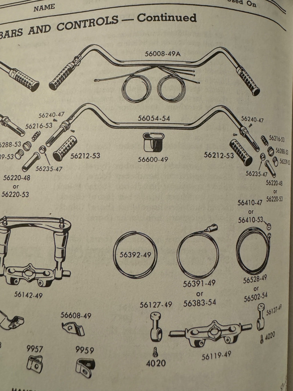 Harley 56210-47 Panhead Hummer Waffle Grips Closed End Black w/ Logo 1948-53
