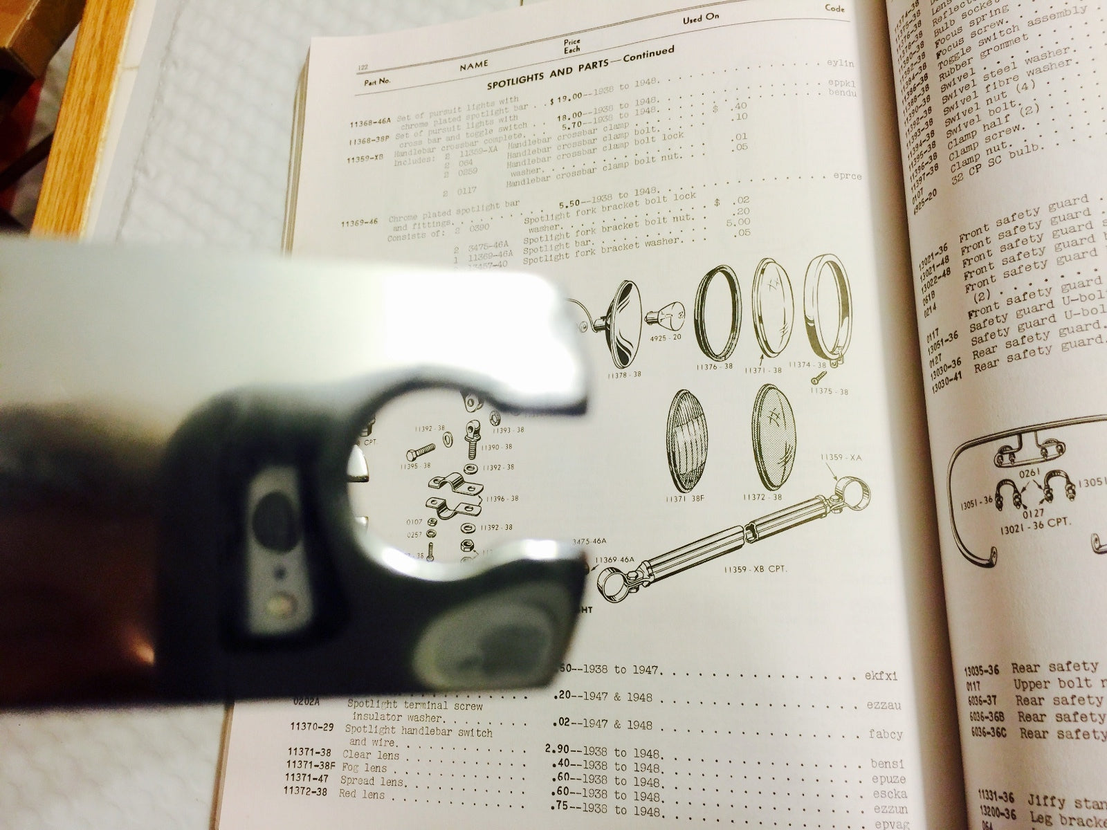 Harley Knucklehead Deluxe Spot Lamp Bar Guide S-H2 Panhead Springer Chrome 46-57