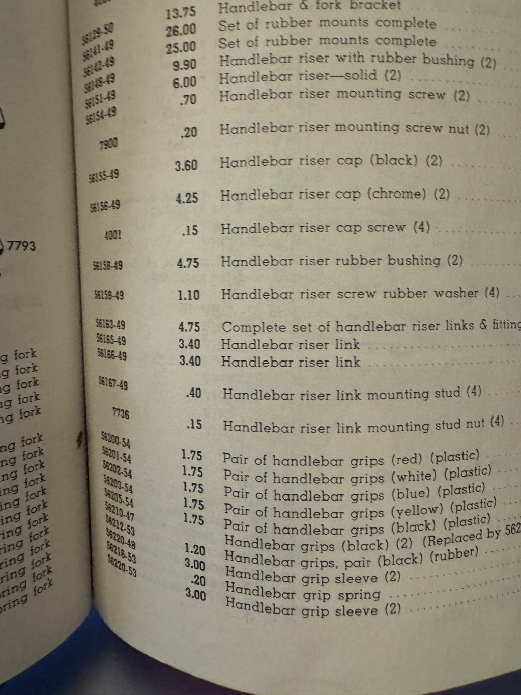 Harley 56212-53 Panhead Sportster Waffle Grips Open End Green w/ Logo 1954-61