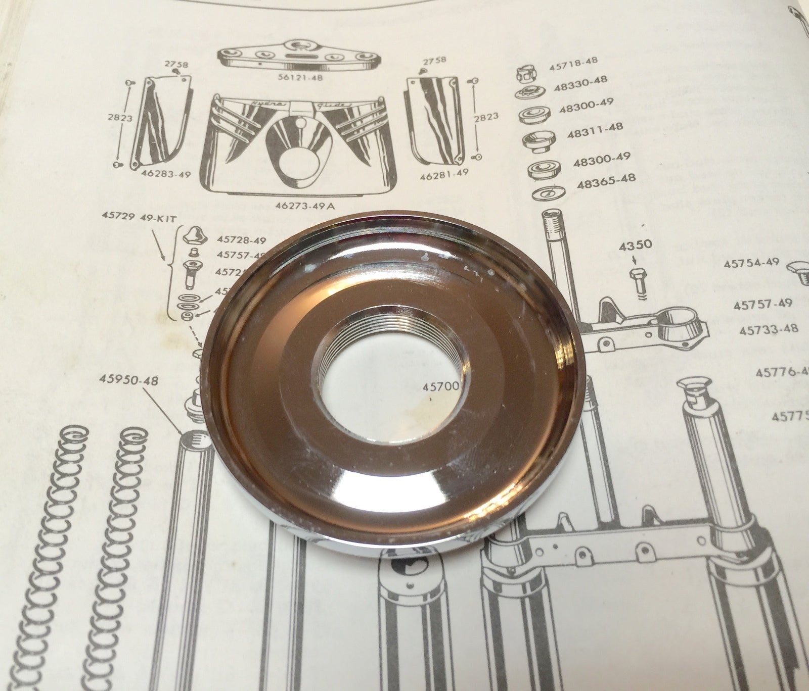 Harley Panhead Shovelhead Servicar Head Cone Nut & Plate 1949-1984