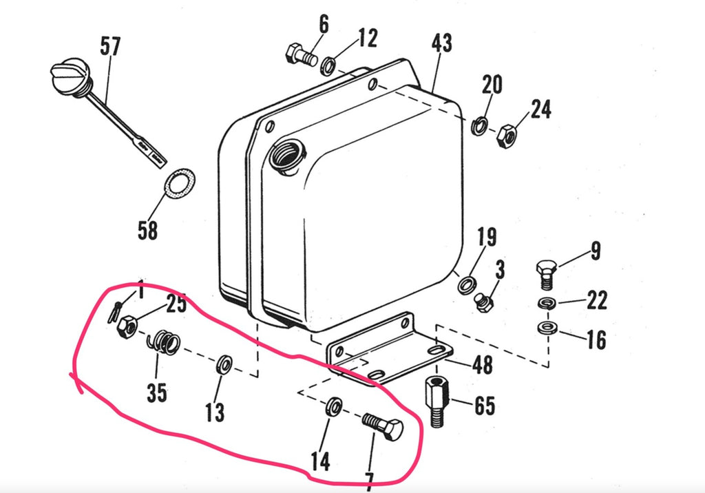 Harley Sportster XLCH Lunch Box Oil Tank Lower Bracket Mount Kit 1966-69 USA