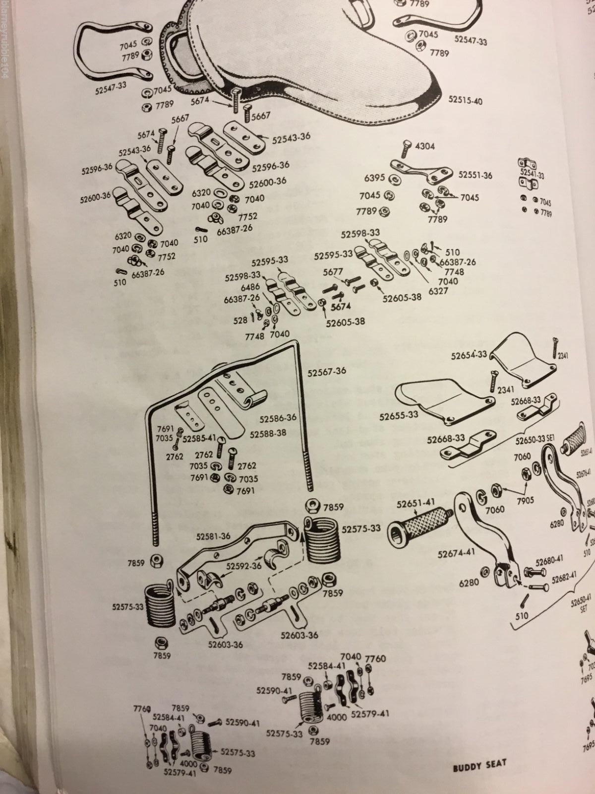 Harley Knucklehead Panhead UL Buddy Seat Heavy Clip OEM# 52586-36 13311-36 USA