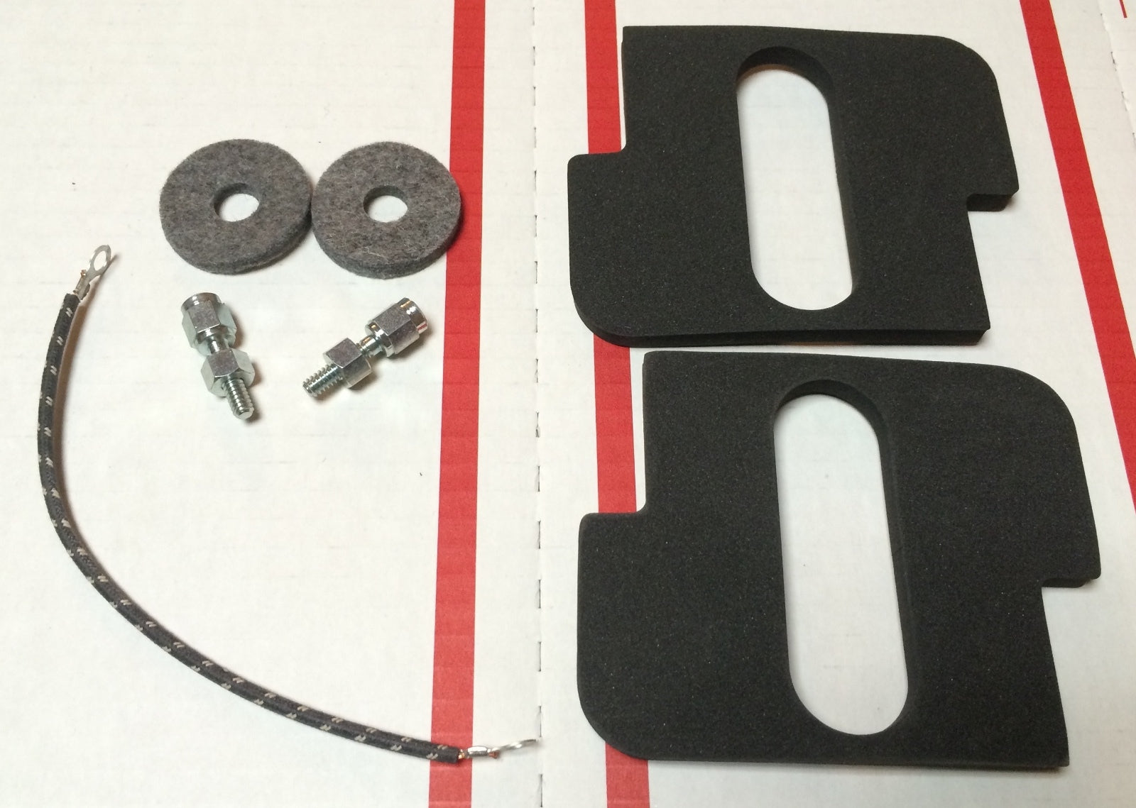 Harley 6 Volt Battery Pad & Terminal Kit JD VL Knucklehead Panhead w/ Neg. Wire