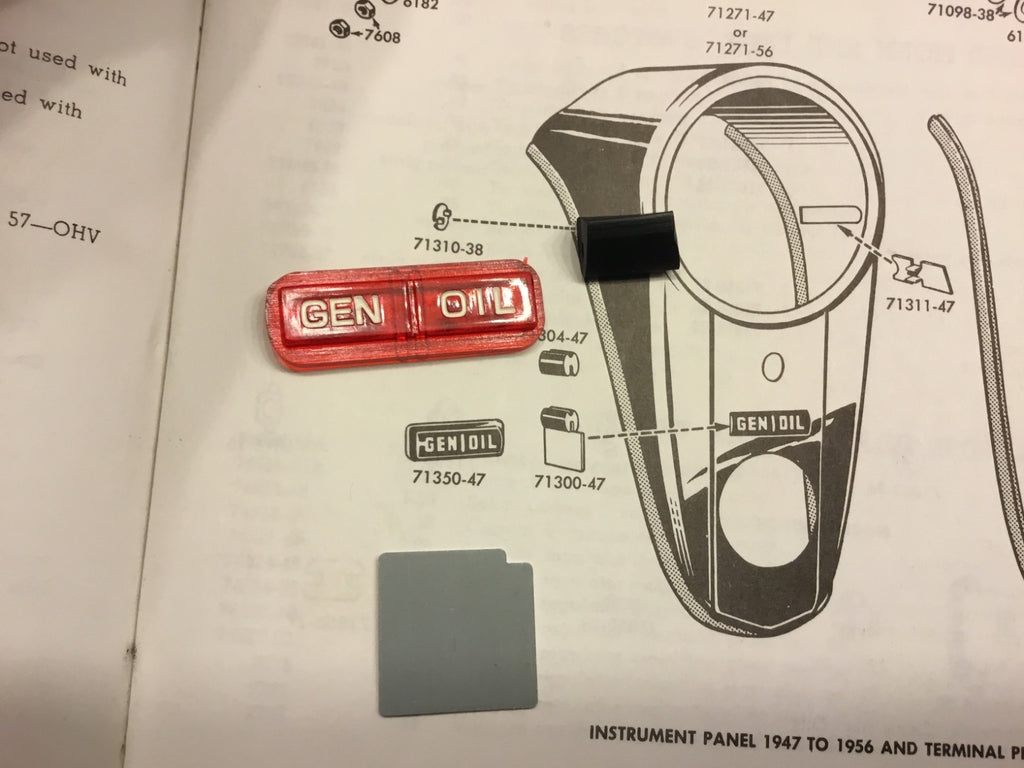 Harley Dash Panel Generator OIl Lens Kit Knucklehead Panhead 1947-61, 71350-47