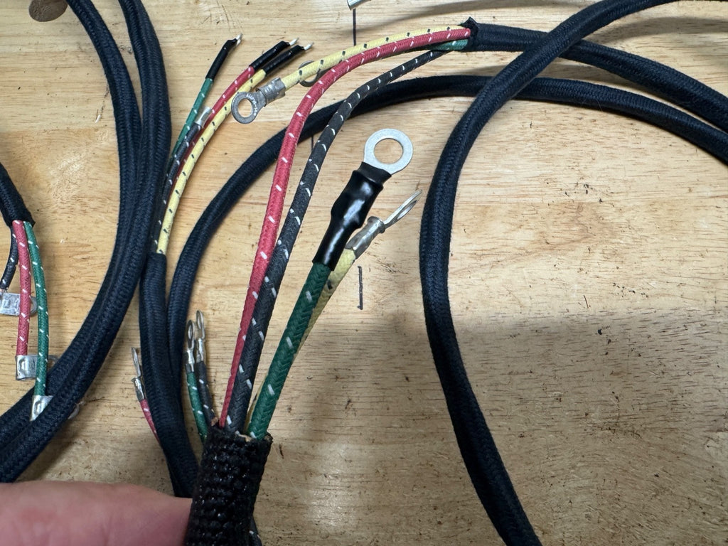 Harley 1951-52 WLA  Premium Wiring Harness Correct AMP Terminals Cotton Loom
