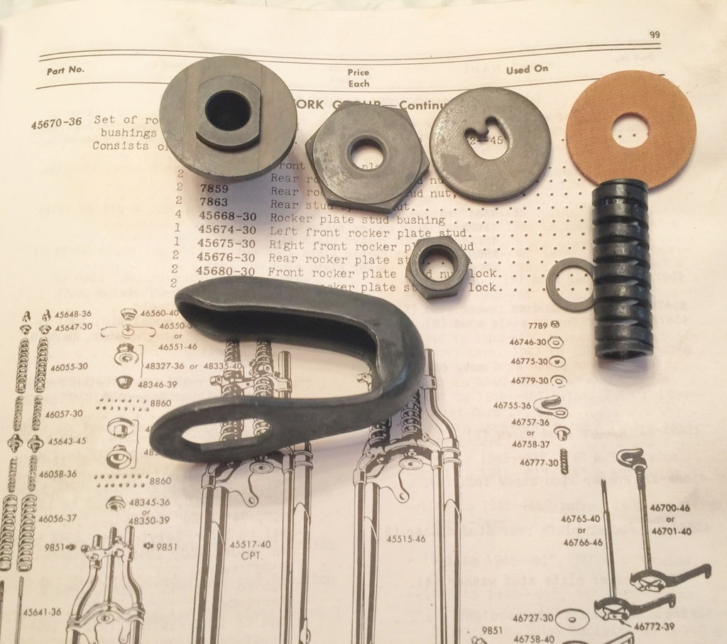 Harley 45 WLA WLC WL Servi Parkerized Steering Damper Rebuild Parts Kit 37-57 