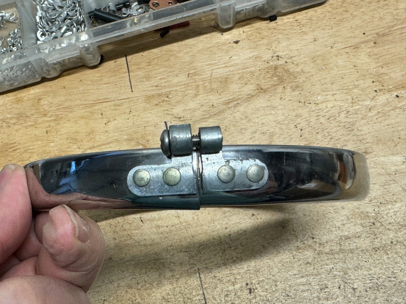 Harley NOS 67712-47 Chrome Headlamp Door Bezel 1948-1950 125S "Hummer"