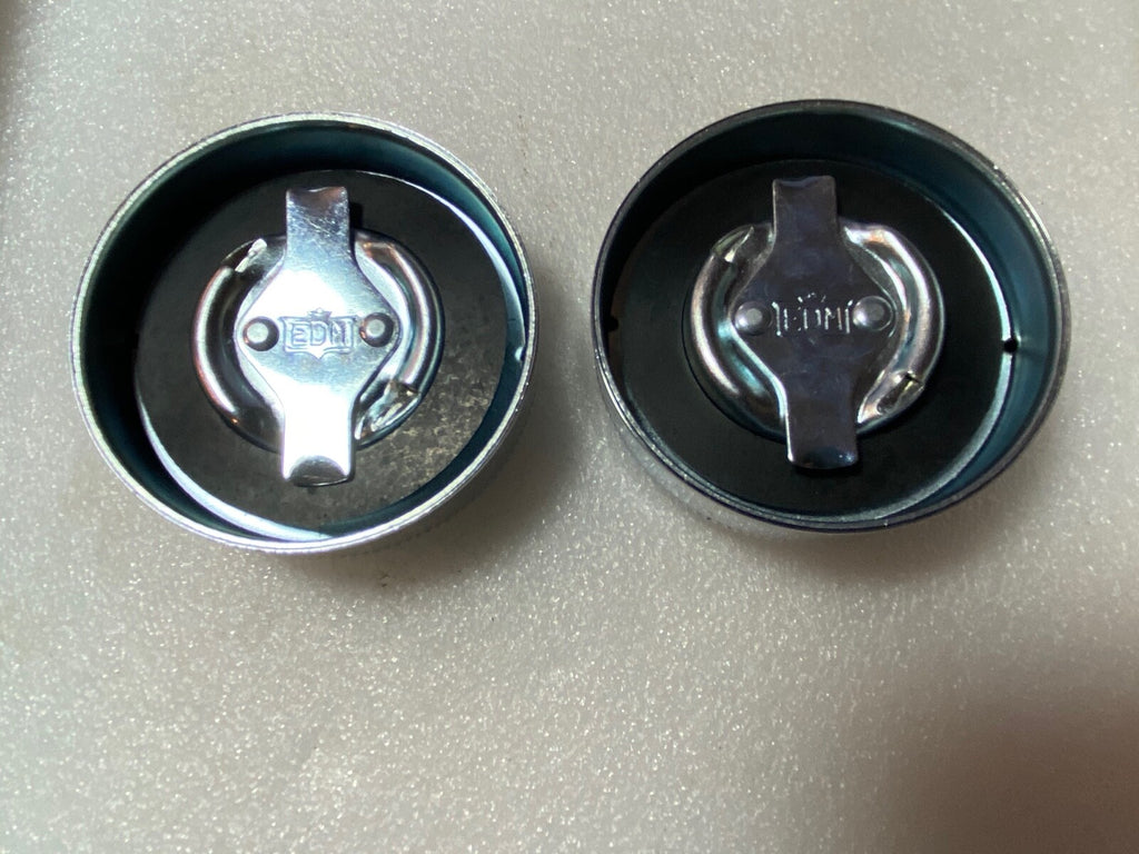 Harley Eaton EDM Gas Caps '36-'40 Short Knurl Knucklehead UL ULH WL Chrome 