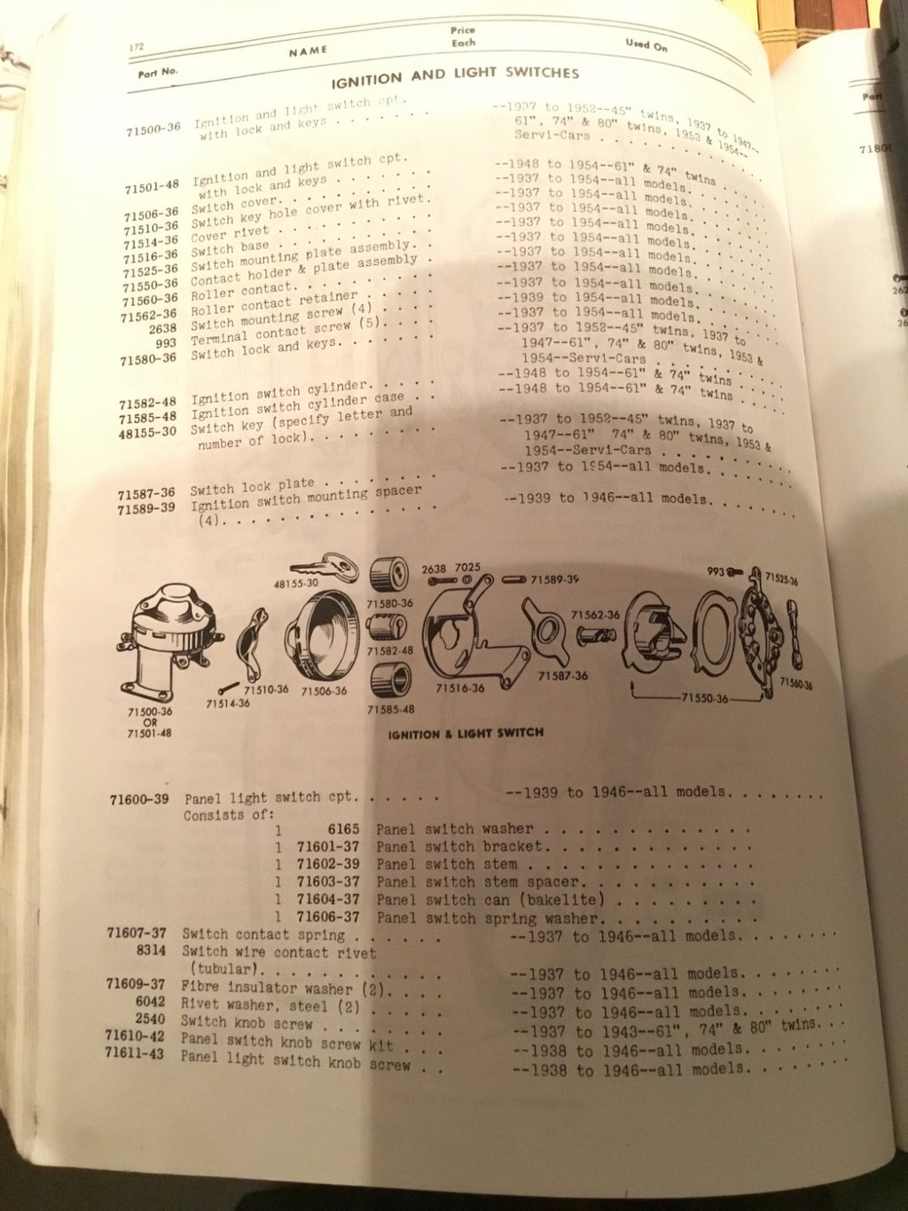 Harley Briggs & Stratton Ignition Switch Tumbler & Keys OEM# 71580-36, 4548-36