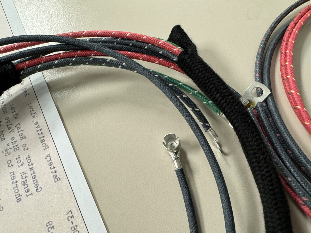 Harley 1946 WL Premium Wiring Harness Kit Correct Terminals Cotton Woven Loom