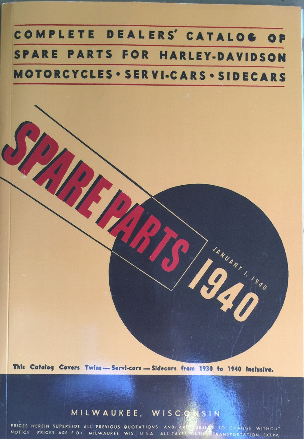 Harley Parts Manual Catalog Book 1930 to 1940 VL D R Knucklehead UL Side Car 