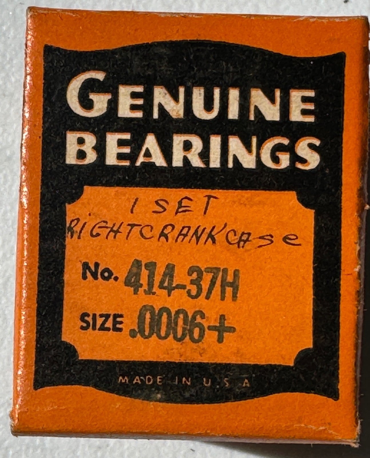 Harley NOS 414-37H, 24673-37 WL WLA WLC Servicar RH Crank Bearing .0006 1937-73