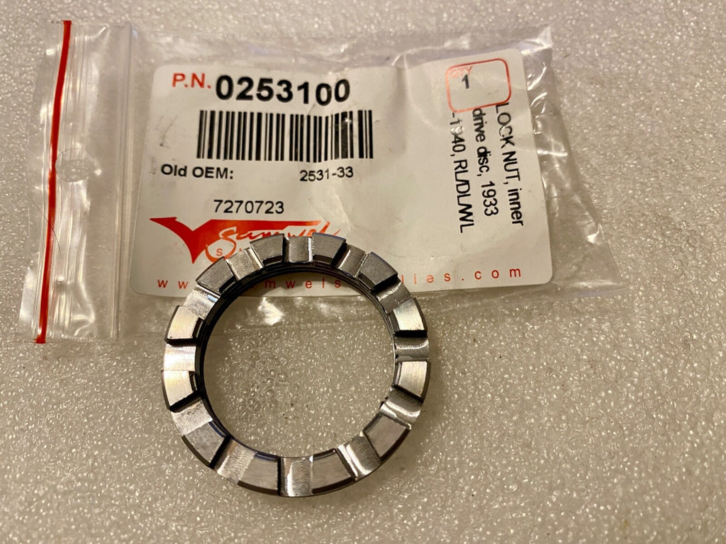 Harley 2531-33 RL RLD RLE WL WLD Clutch Inner Drive Disk Lock Nut  1933-40