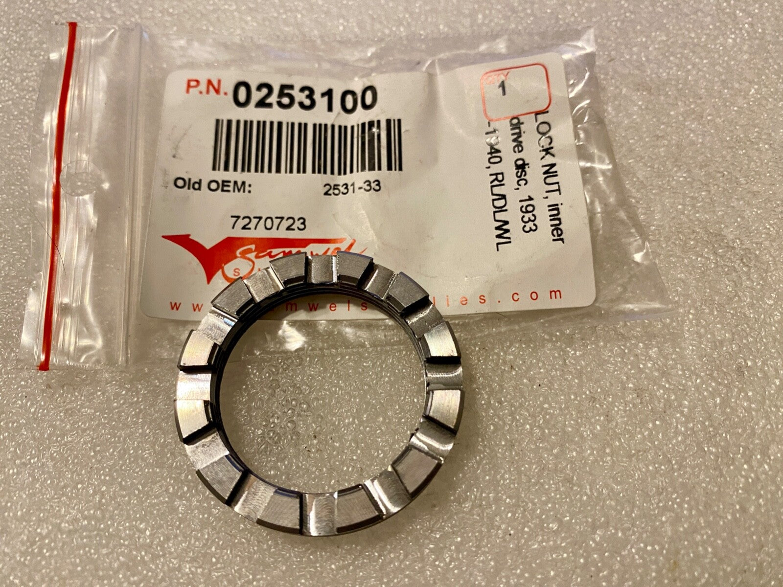 Harley 2531-33 RL RLD RLE WL WLD Clutch Inner Drive Disk Lock Nut  1933-40