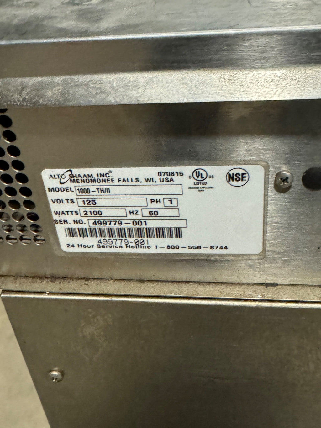 Alto-Shaam 1000 TH/II Single Phase 115V Double Deck Cook & Hold Cabinet Tested