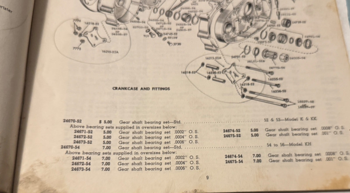 Harley 24810-52 K Model KK KH KHK Engine Motor Case Kit 1952-566