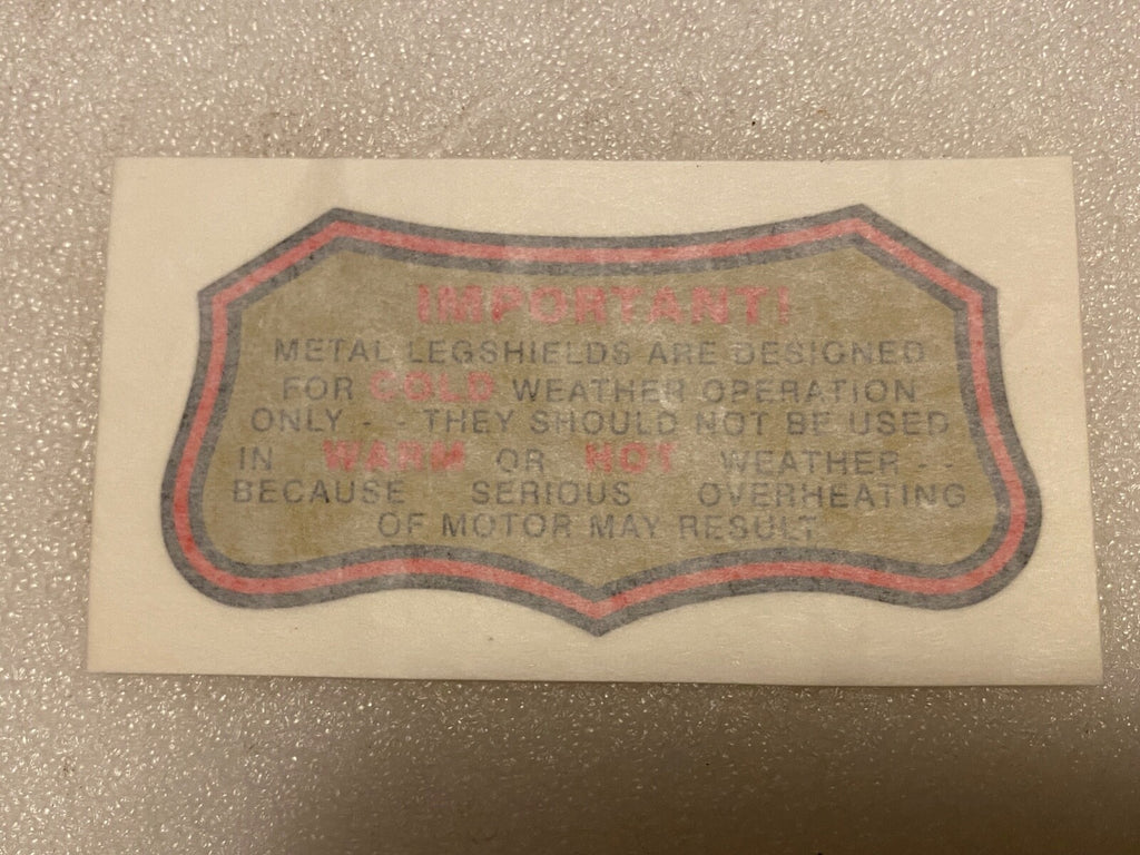 Harley Leg Shield Decal 1930-77 VL Knucklehead Panhead Servicar WLA WLC Gold