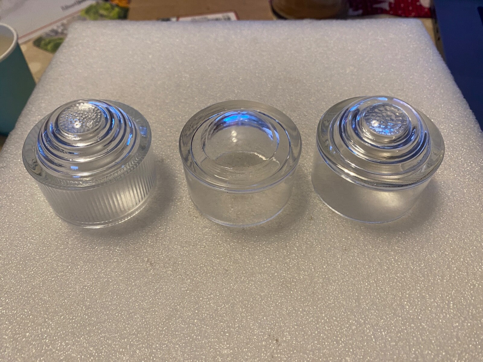Harley 5065-25 VL Knuckle Shot Glass Tail Lamp Clear Tag Lens Non-Fluted 1934-55