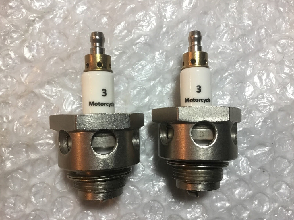 Harley JD Large Base Air Cooled Spark Plugs 7/8" 1913-1926 F-Head OEM# 36-11