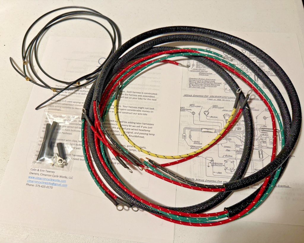 Harley 1963-67 Complete Panhead Shovel Turn Signal Wiring Overhaul Wire Harness