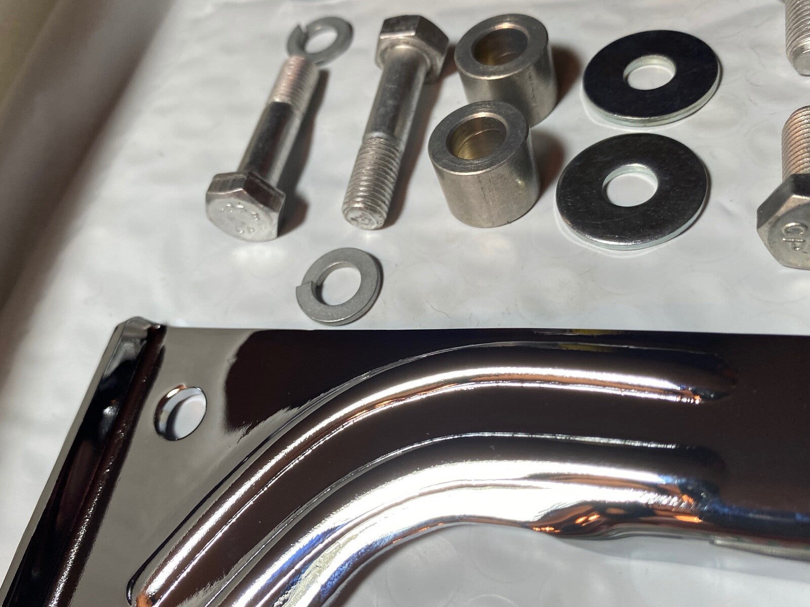 Harley Panhead Shovel Spot Lamp Windshield Mounting Brackets W/ CP Bolts '60-84 