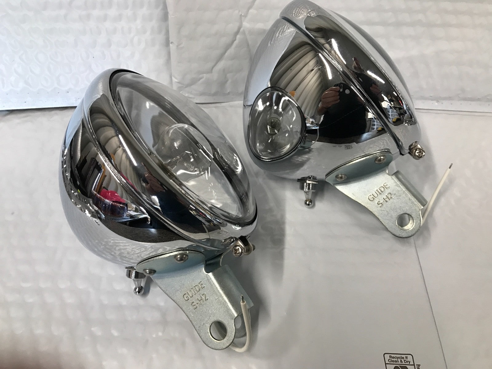 Harley 11366-38 Guide S-H2 Spot Lamps Knucklehead UL WL 1938-48 W/ Focus Screws