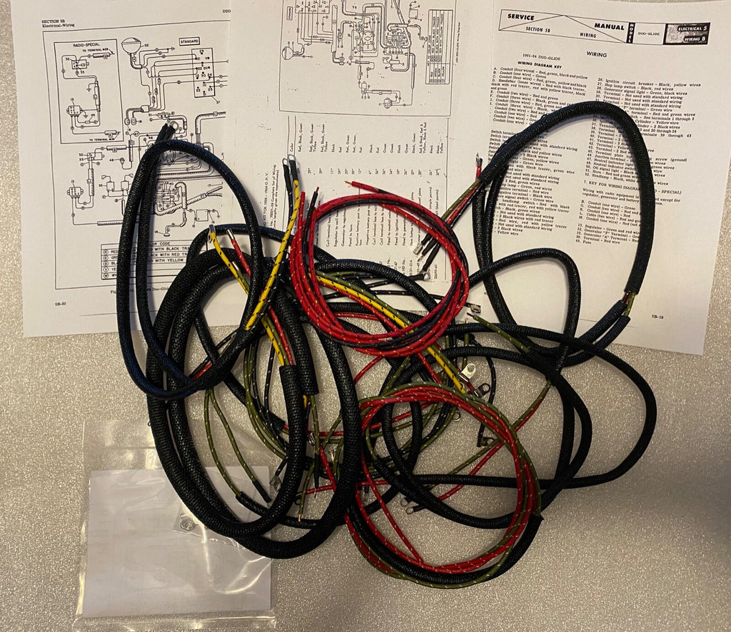 Harley 70321-58 Panhead Duo-Glide 1961-64 Wiring Harness Dual Point & Coil USA