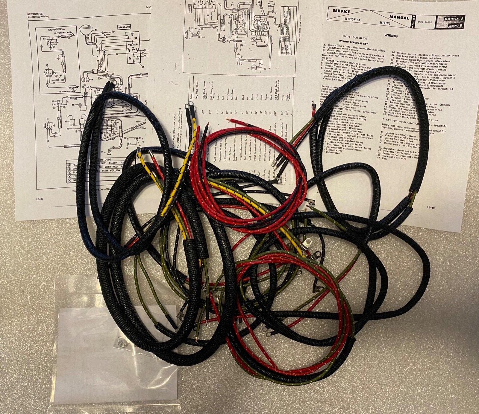 Harley 70321-58 Panhead Duo-Glide 1961-64 Wiring Harness Dual Point & Coil USA