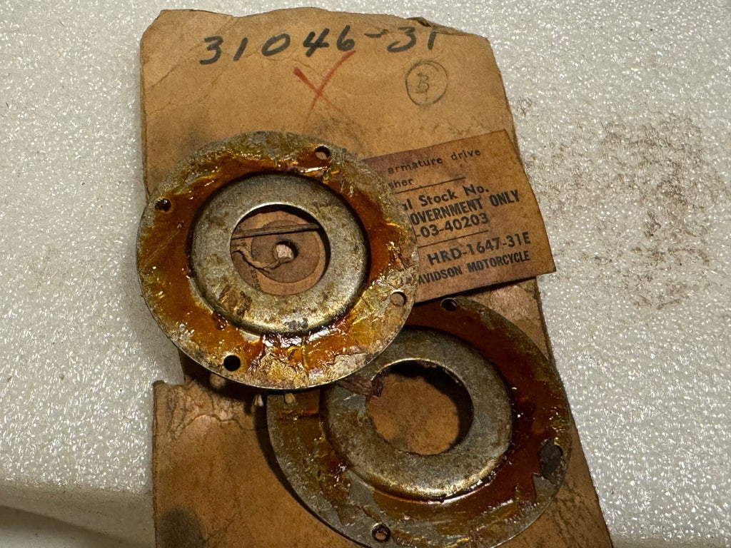 Harley NOS OEM 31046-31 1647-31E Generator Felt Washer Plate 1932-1957 Model 32E