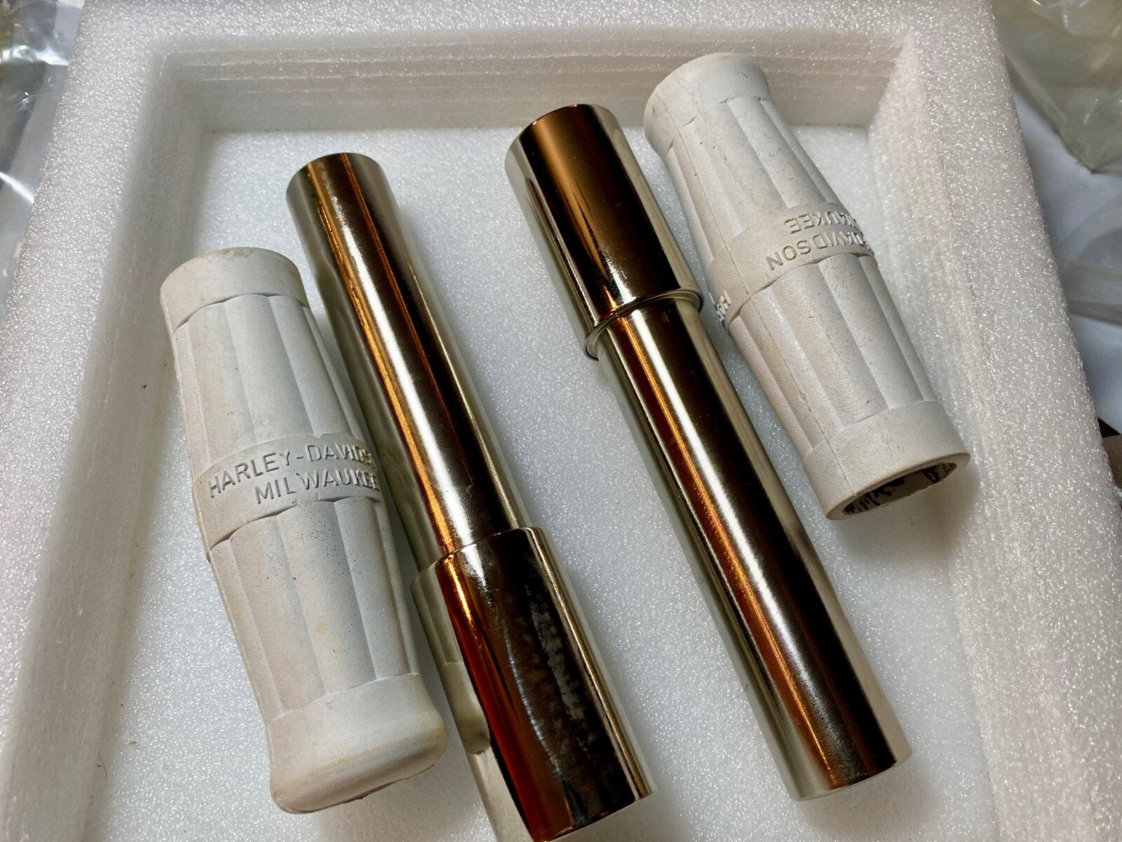 Harley JD VL Nickel Throttle & Spark Spirals & White Grips 1916-34 OEM# 3312-16 