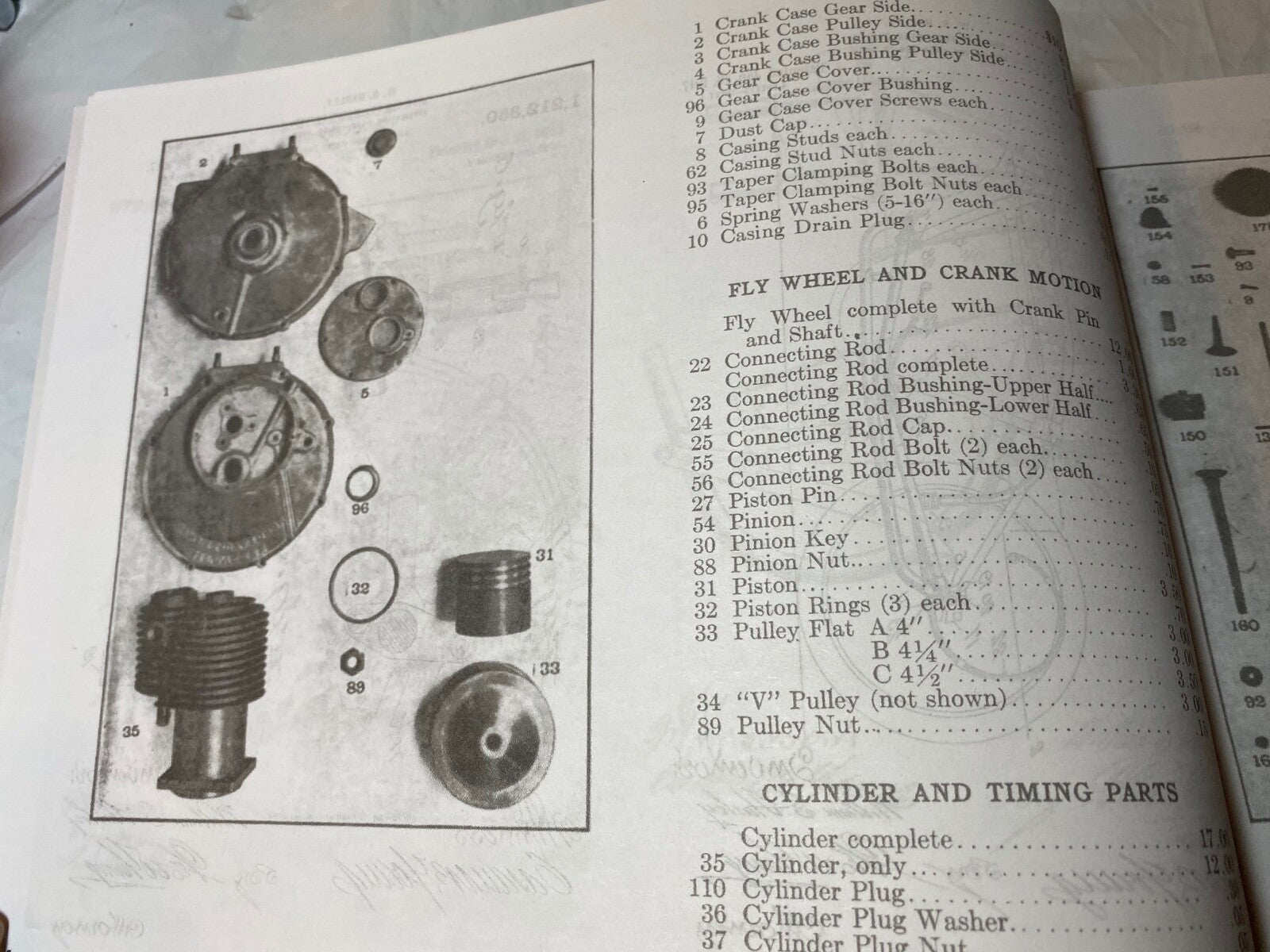 Harley 1909-1932 Parts Catalog Manual Strap Tank Single JD, VL DL RL