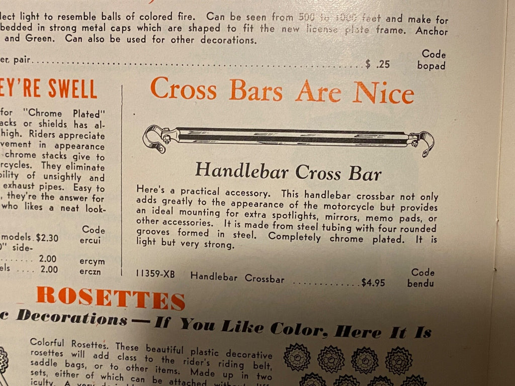 Harley Accessory Handlebar Cross Bar Panhead Shovelhead OEM# 56575-26