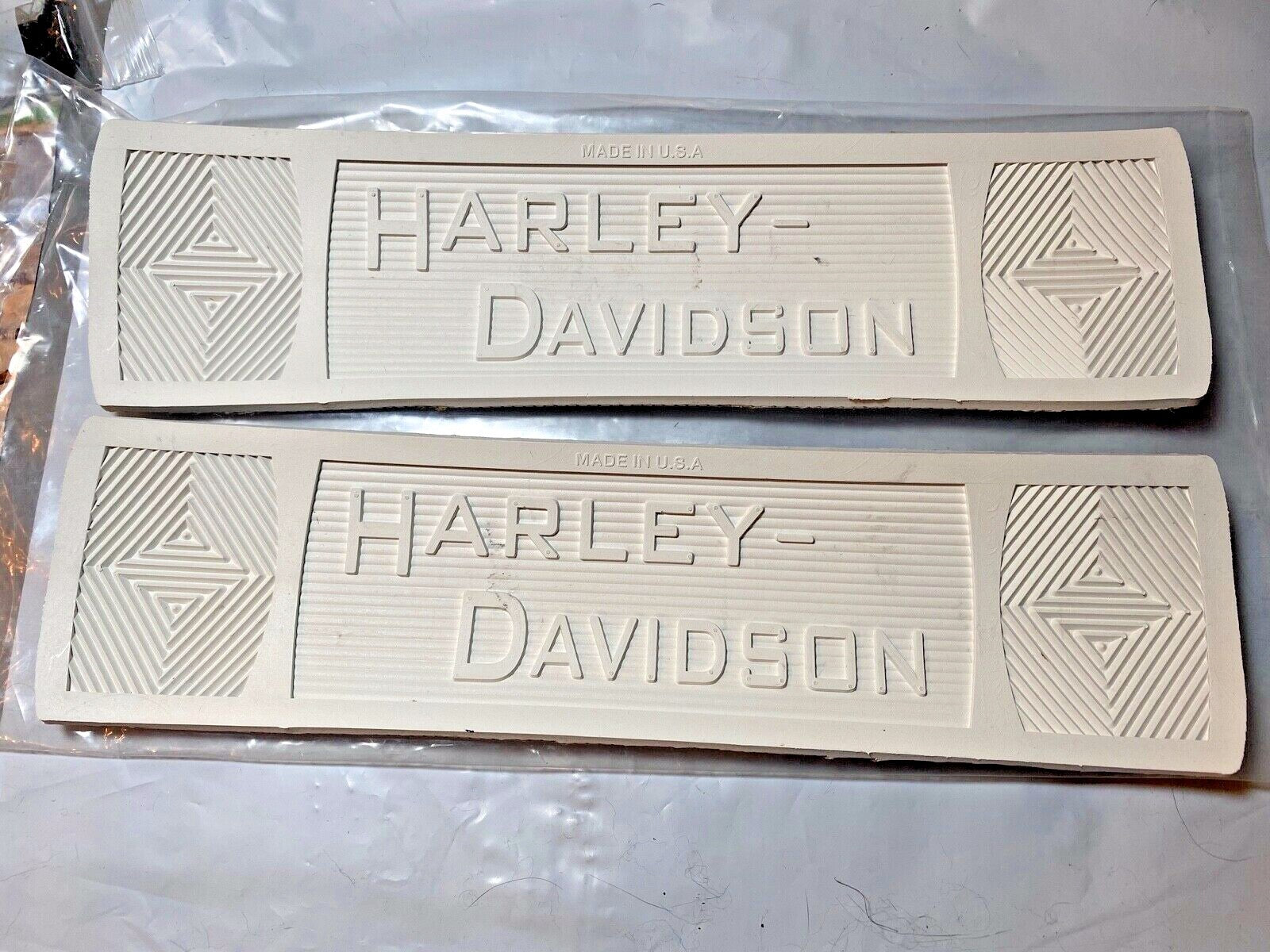 Harley 2940-14W JD VL Knuckle White Canvas Back Footboard Mats w/Rivets 1914-39 