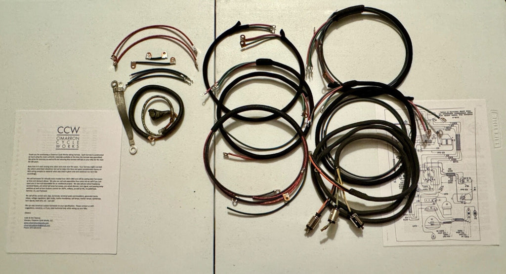 Harley 1942 WLA  Premium Wiring Harness Correct Soldered Terminals Cotton Loom