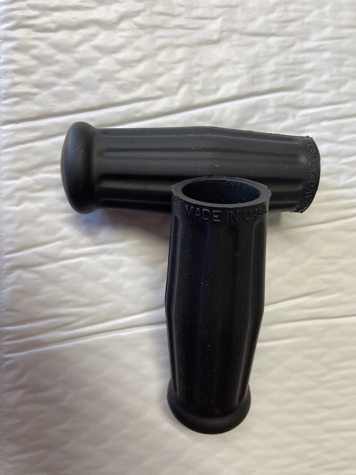 Harley VL Knucklehead WLA Black Grips 35-48 OEM# 3310-35 w/ HD Logo