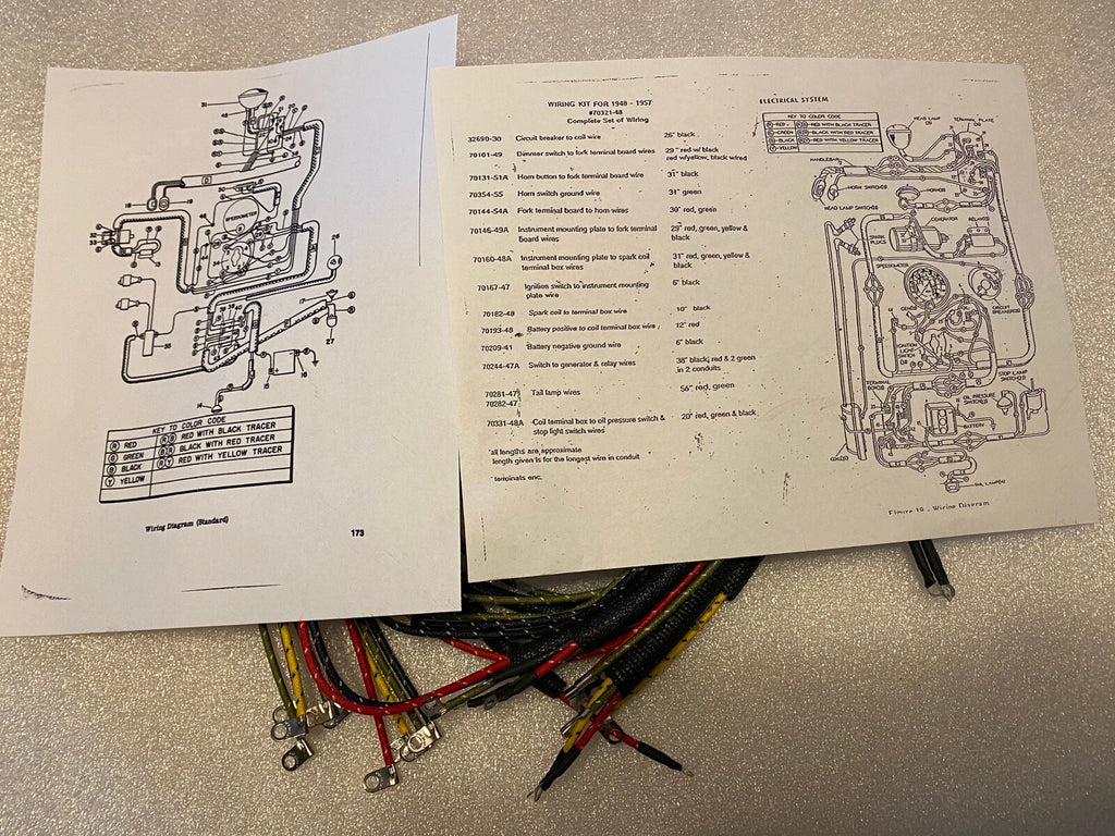 Harley 70321-48 Complete Panhead 1955-57 Wiring Harness USA