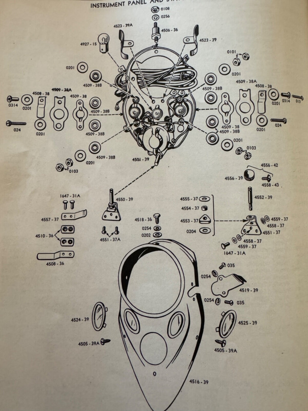 Harley Cat Eye Dash #6 Terminal Post Kit 1938-46 Knucklehead WLA UL OEM 4509-38B