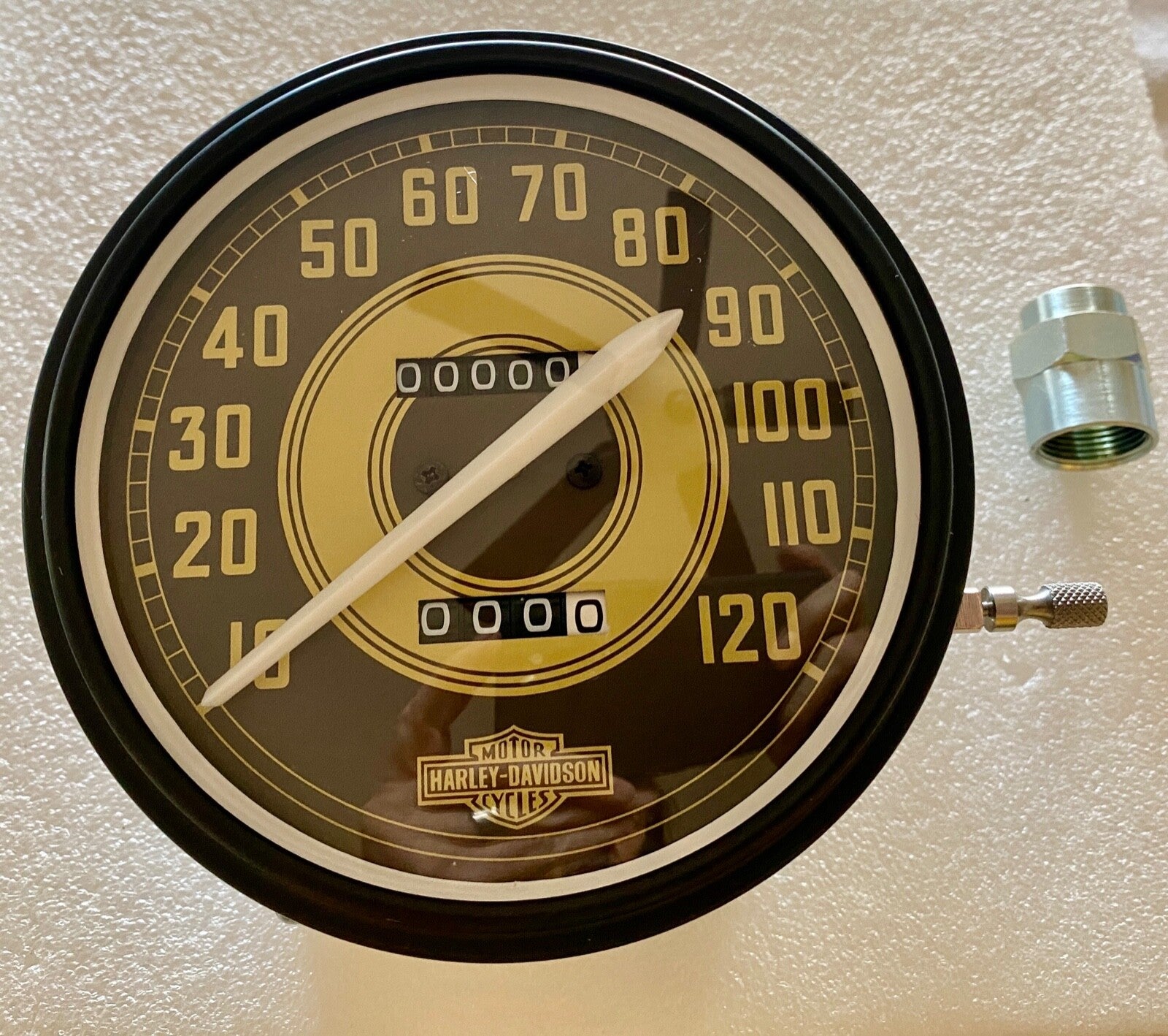 Harley 1941-46 Military OD Green WLA WLC UA Speedometer 2:1 Ratio w/ Adapter