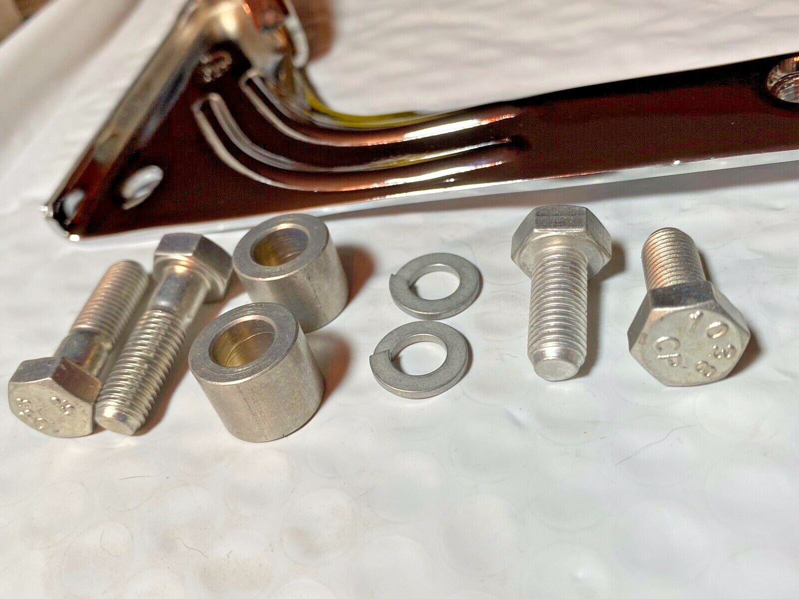 Harley Panhead Shovelhead Chrome Spot Lamp Mounting Brackets CP Bolts 1960-84 