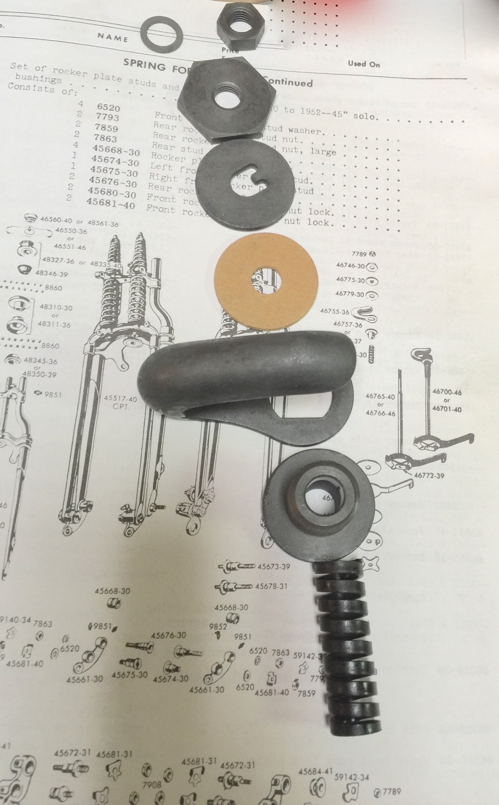 Harley Knucklehead UL Parkerized Steering Damper Top Rebuild Parts Kit 36-48 EL 