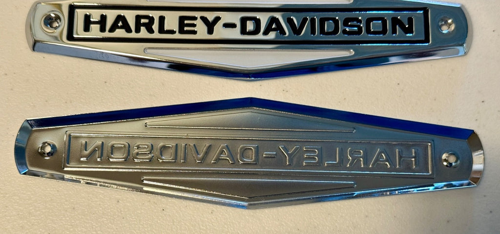 Harley 61771-66A Gas Tank Emblems Nameplate Badges 66-71 Shovelhead Servicar XL3