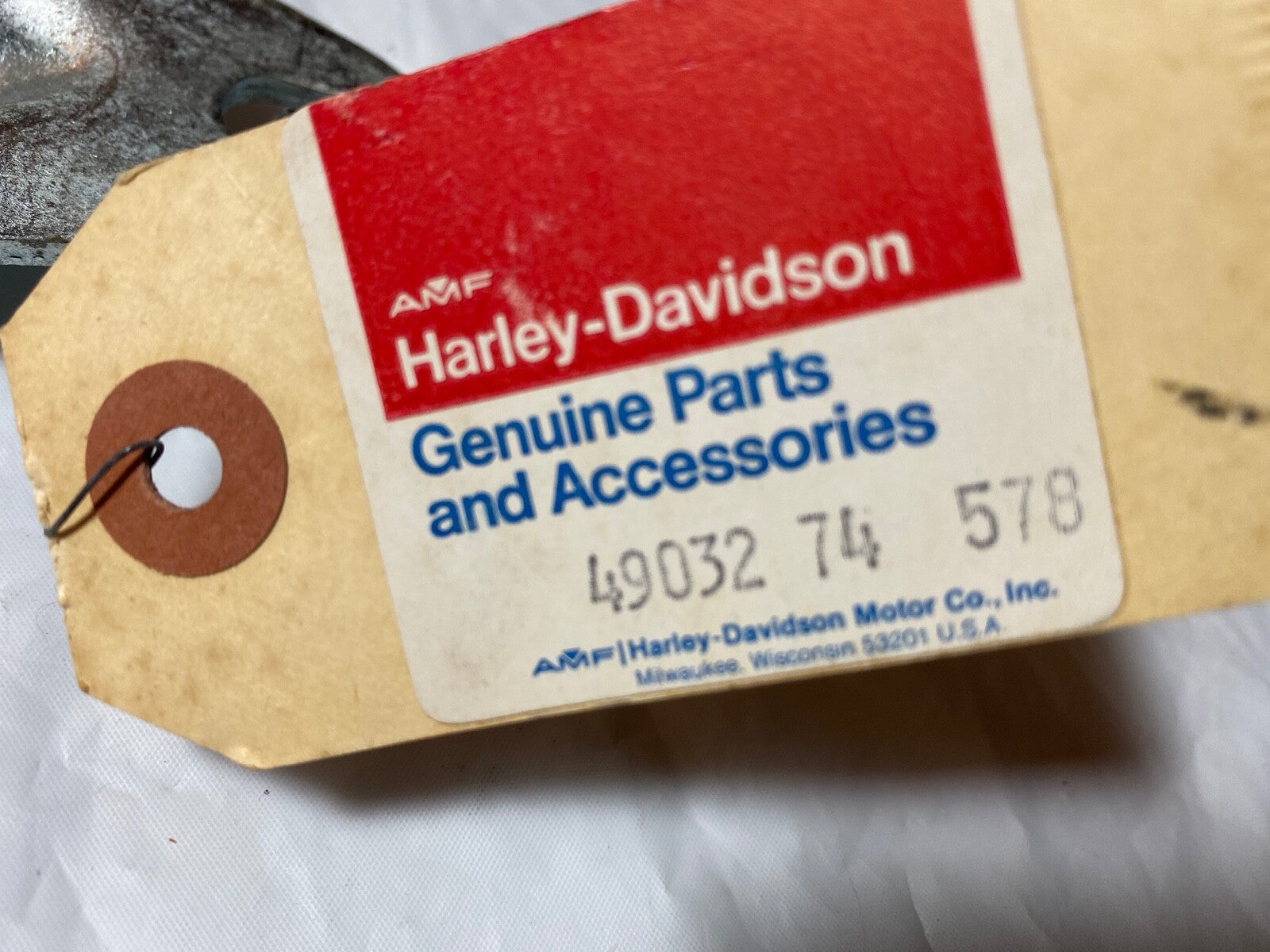 Harley NOS OEM 49032-74 AMF Super-Glide FX FXE Left Crash Bar Mount Plate '74-77