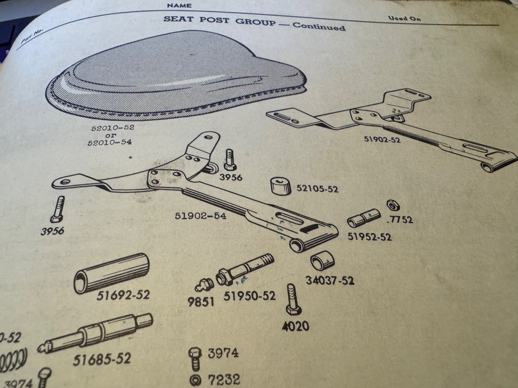 Harley NOS 1952-74 K-Model Sportster Shifter Shaft & Seat Pivot Bushing 34037-52