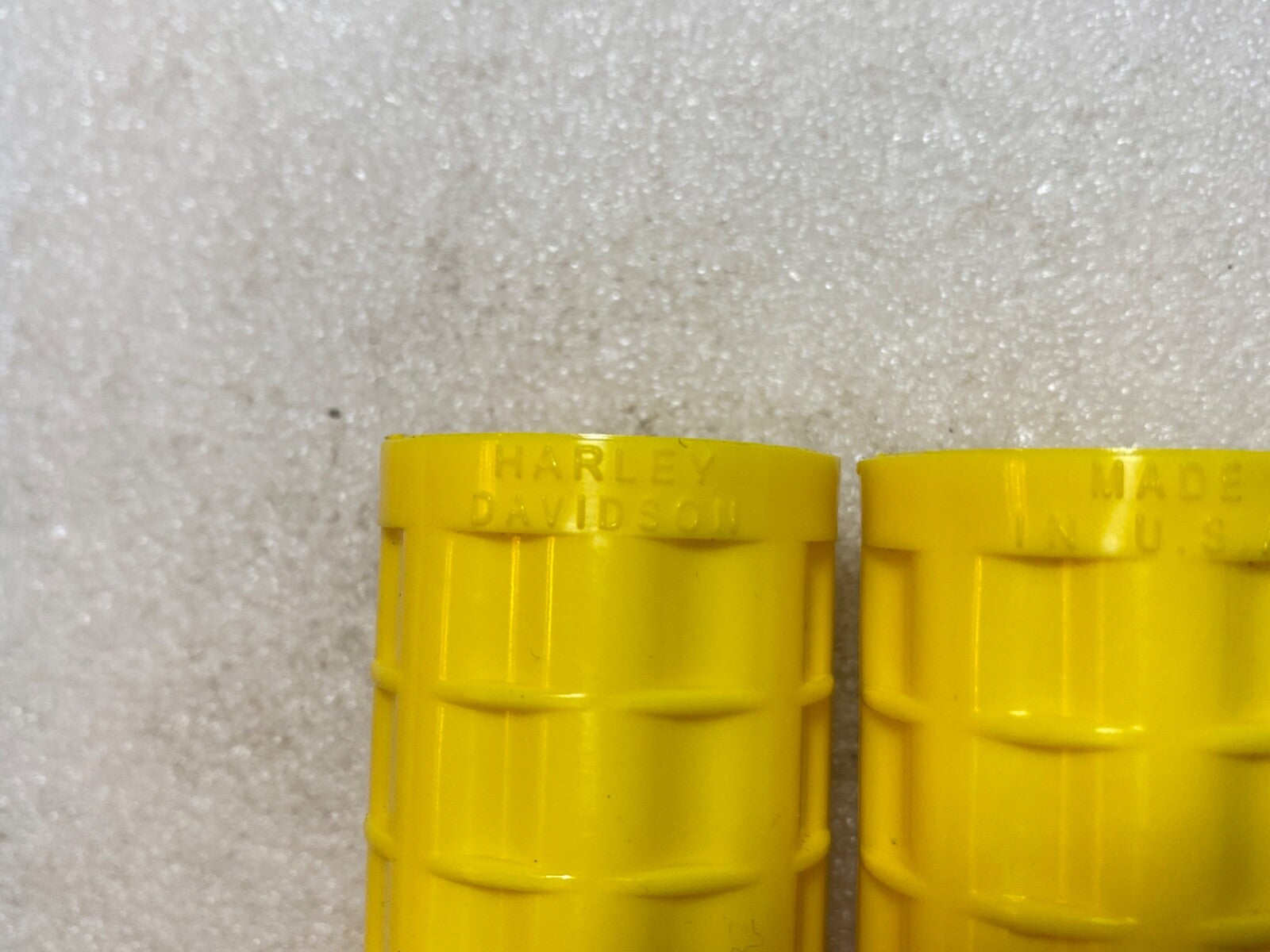 Harley Knucklehead UL WL Yellow WPB Plastic Grips 1942-47 OEM# 3310-42D HD Logo