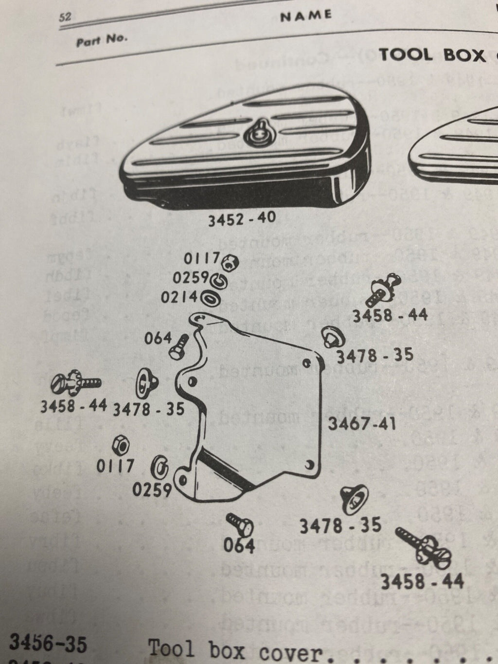 Harley WL WLA WLC WLD Tool Box Mount Plate Bracket Kit 1941-52 3467-41 USA